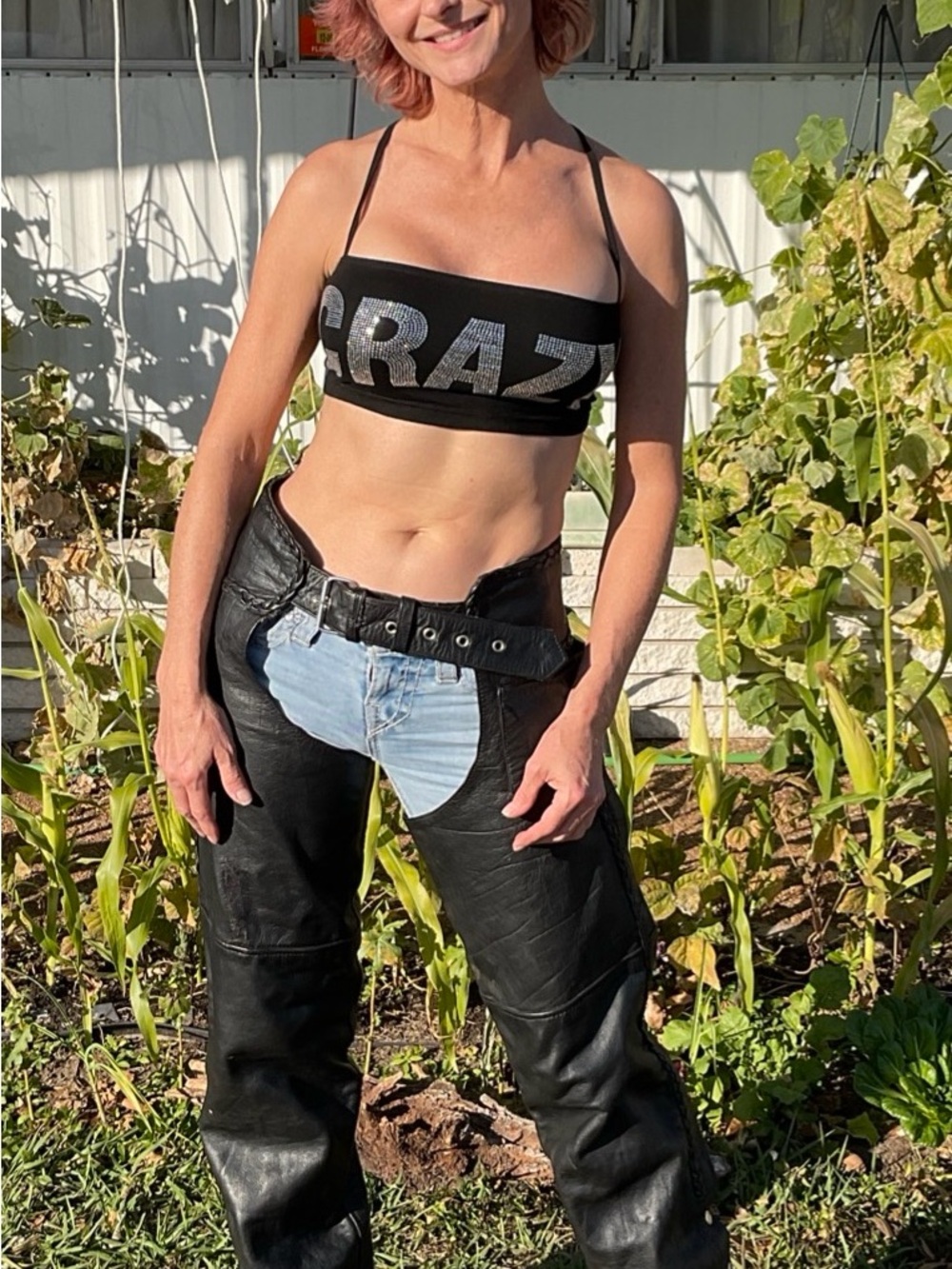 Black Leather Boot-Cut chaps